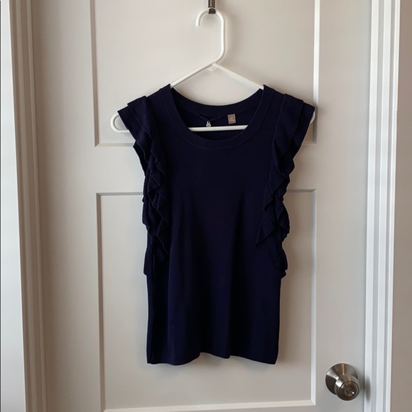 Ann Taylor XS Navy Short Sleeved Sweater